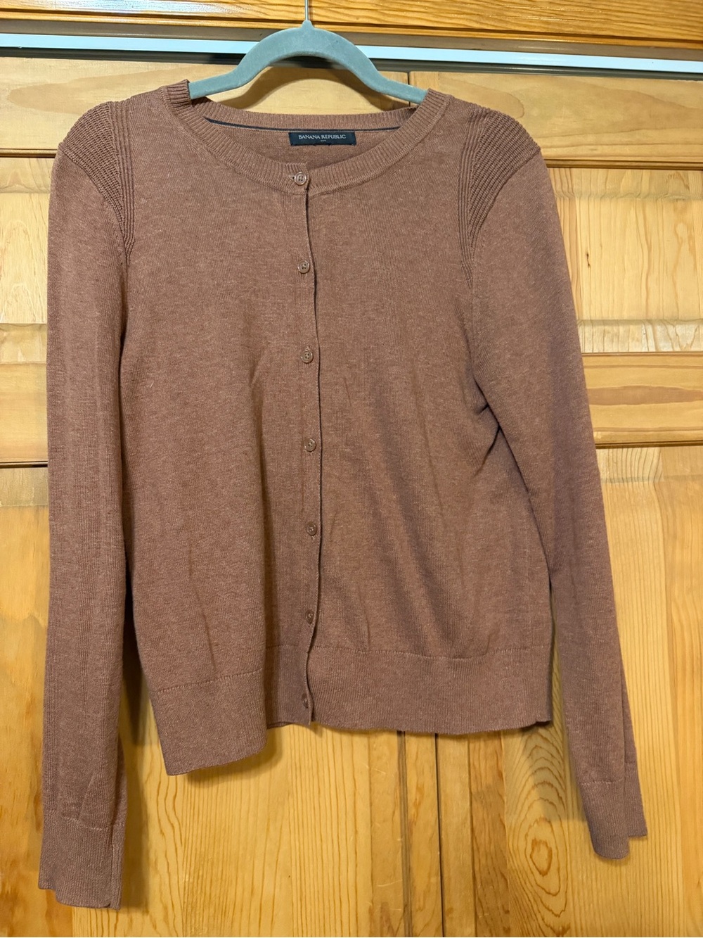 Banana Republic Women's Brown Rust Button-Front Crewneck Cardigan